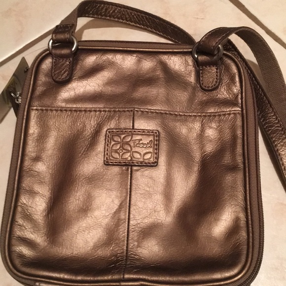 NWT fossil brand shiny metallic purse bag storage - Picture 5 of 9